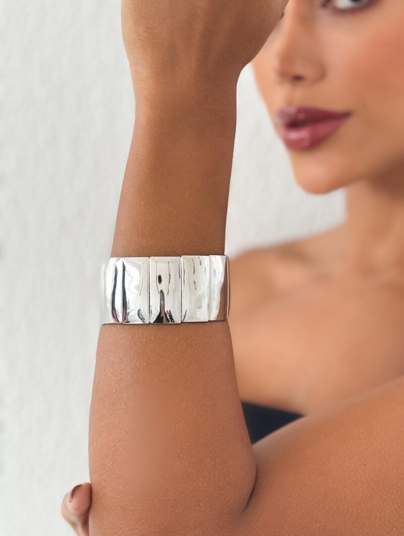 Pulseira Folheada a Ouro 18k e Prata Maxi Lisa