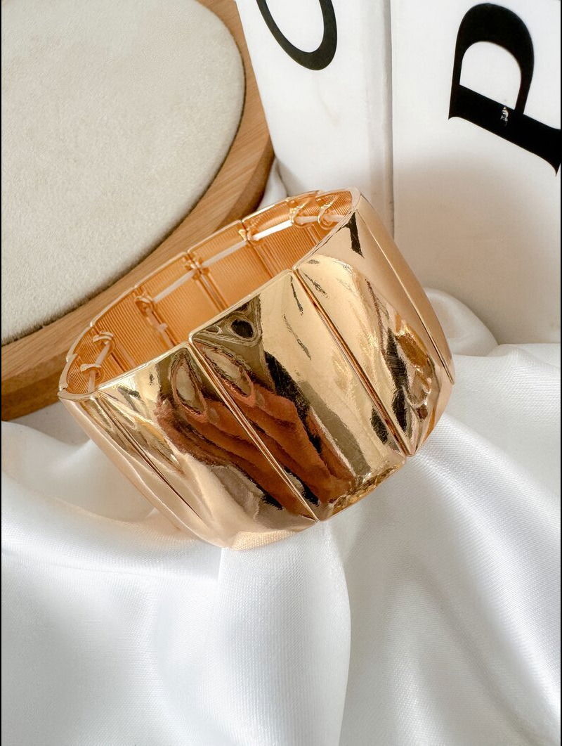 Pulseira Folheada a Ouro 18k e Prata Maxi Lisa