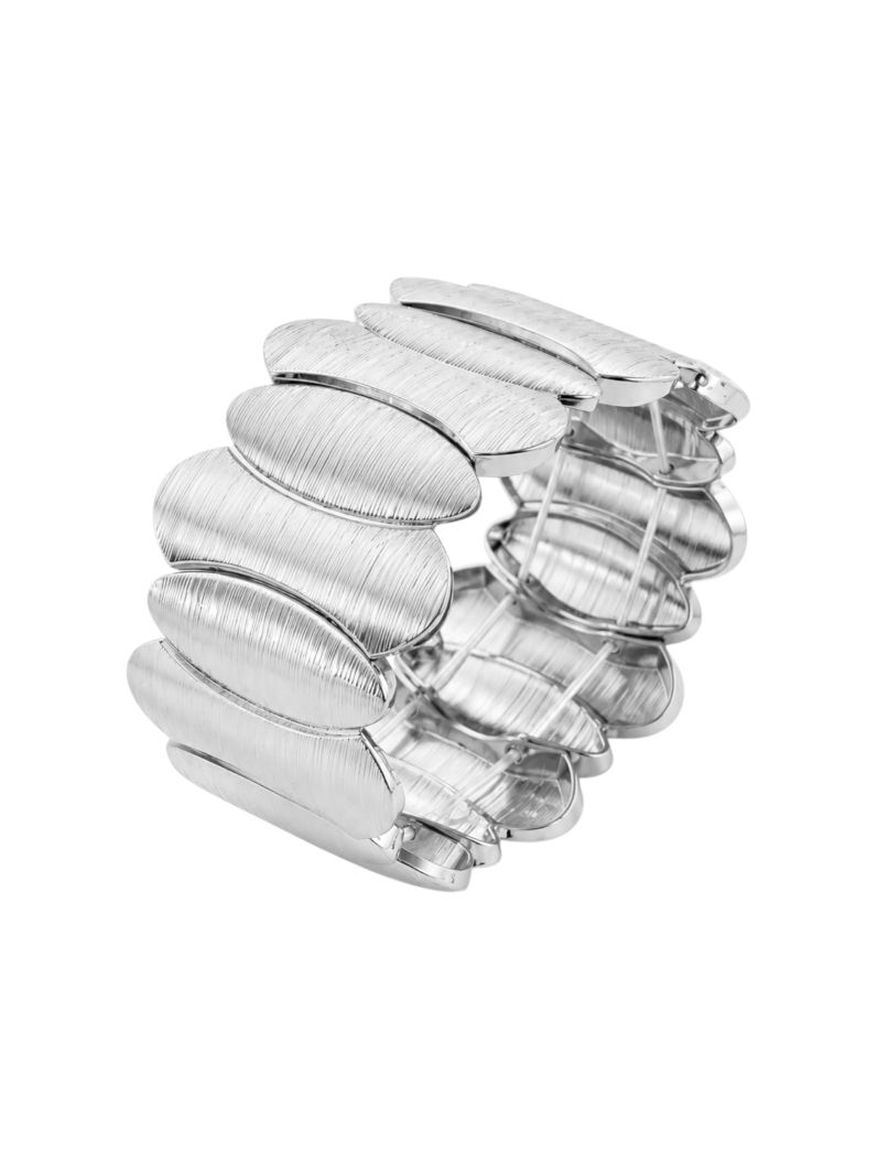 Pulseira Folheada a Ouro 18k e Prata Ovais Texturizados