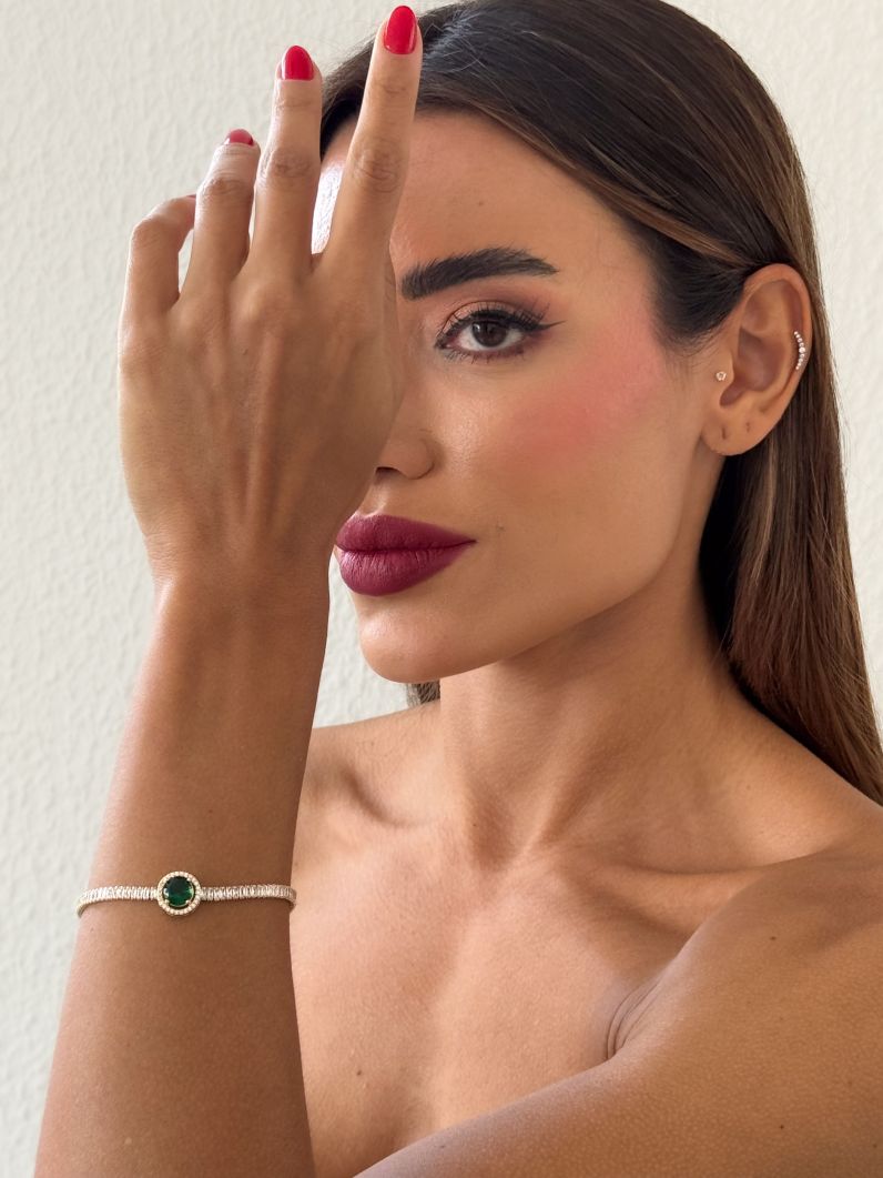 Pulseira Folheada a Ouro 18k e Prata Ponto de Luz Cravejado