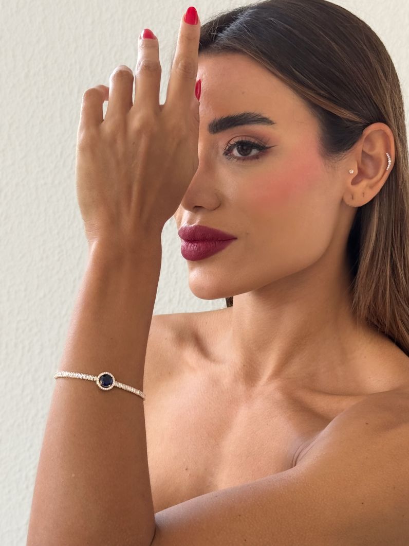 Pulseira Folheada a Ouro 18k e Prata Ponto de Luz Cravejado