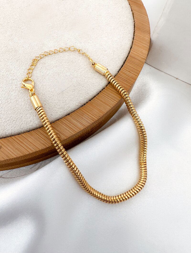 Pulseira Folheada a Ouro 18k e Prata Rabo de Tatu