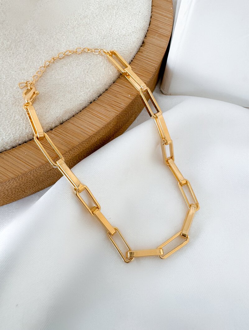 Pulseira Folheada a Ouro 18k Elo Cartier Largo