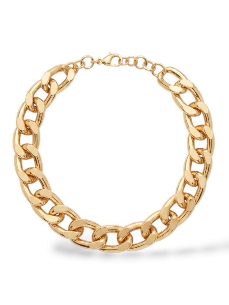 Pulseira Folheada a Ouro 18k Elos Grumet Detalhados