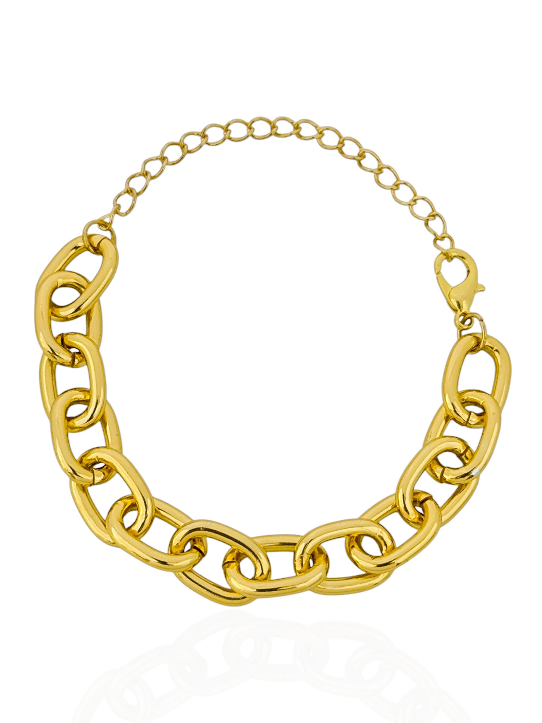 Pulseira Folheada a Ouro 18k Elos Ovais Maxi