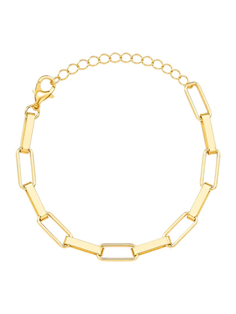 Pulseira Folheada a Ouro 18k Elos Quadrados