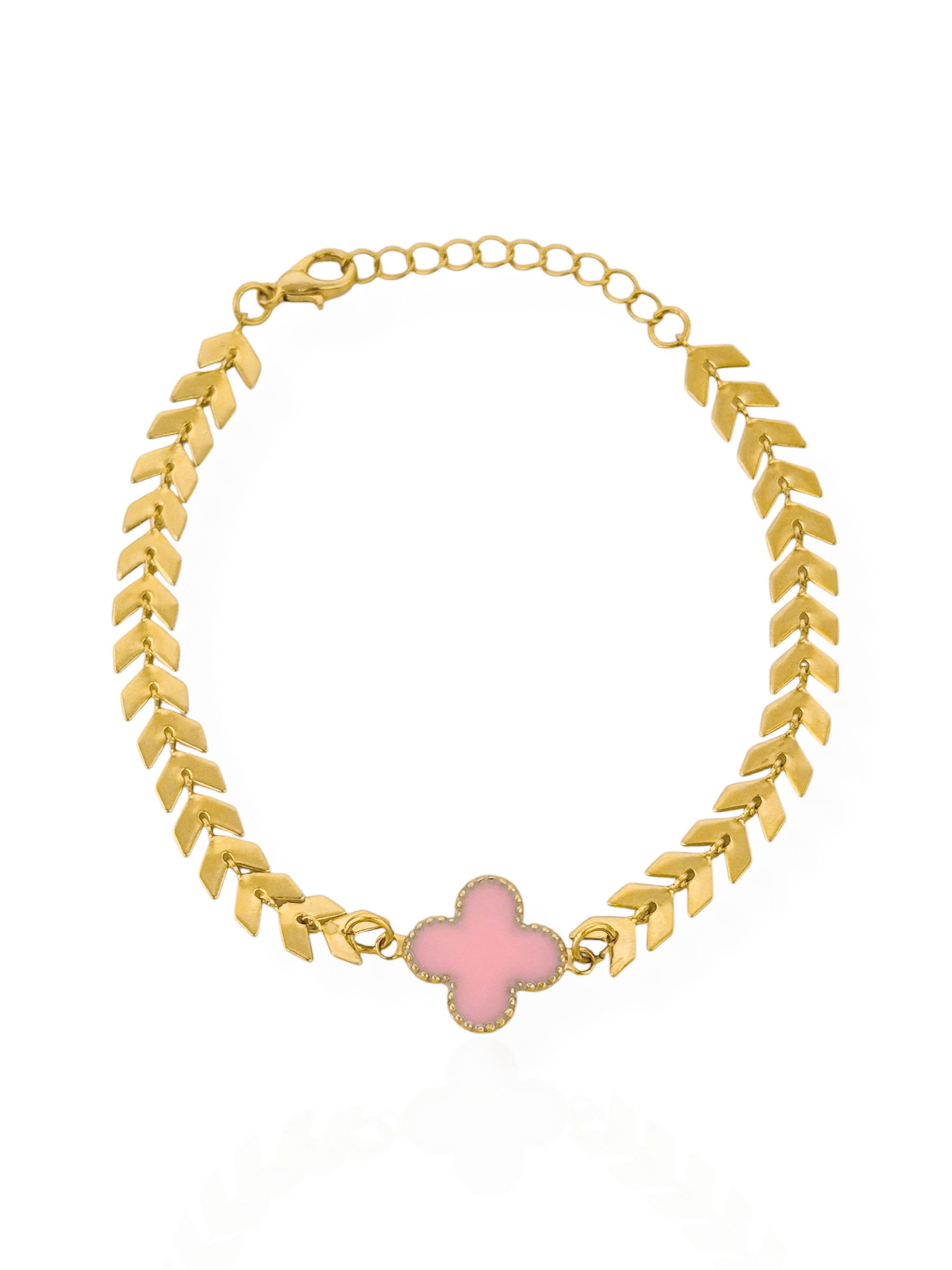 Pulseira Folheada a Ouro 18k Escamas Com Inspiração Vg Rosa