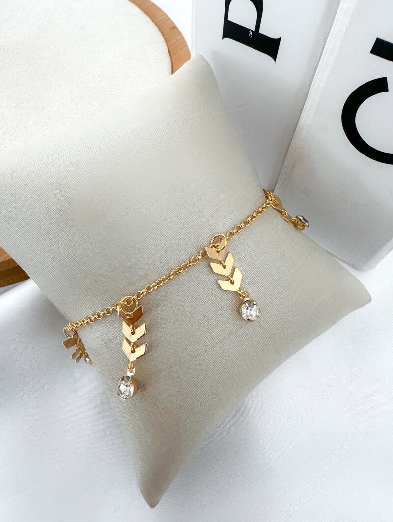 Pulseira Folheada a Ouro 18k Escamas com Ponto de Luz