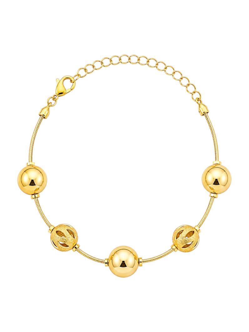 Pulseira Folheada a Ouro 18k Esferas G