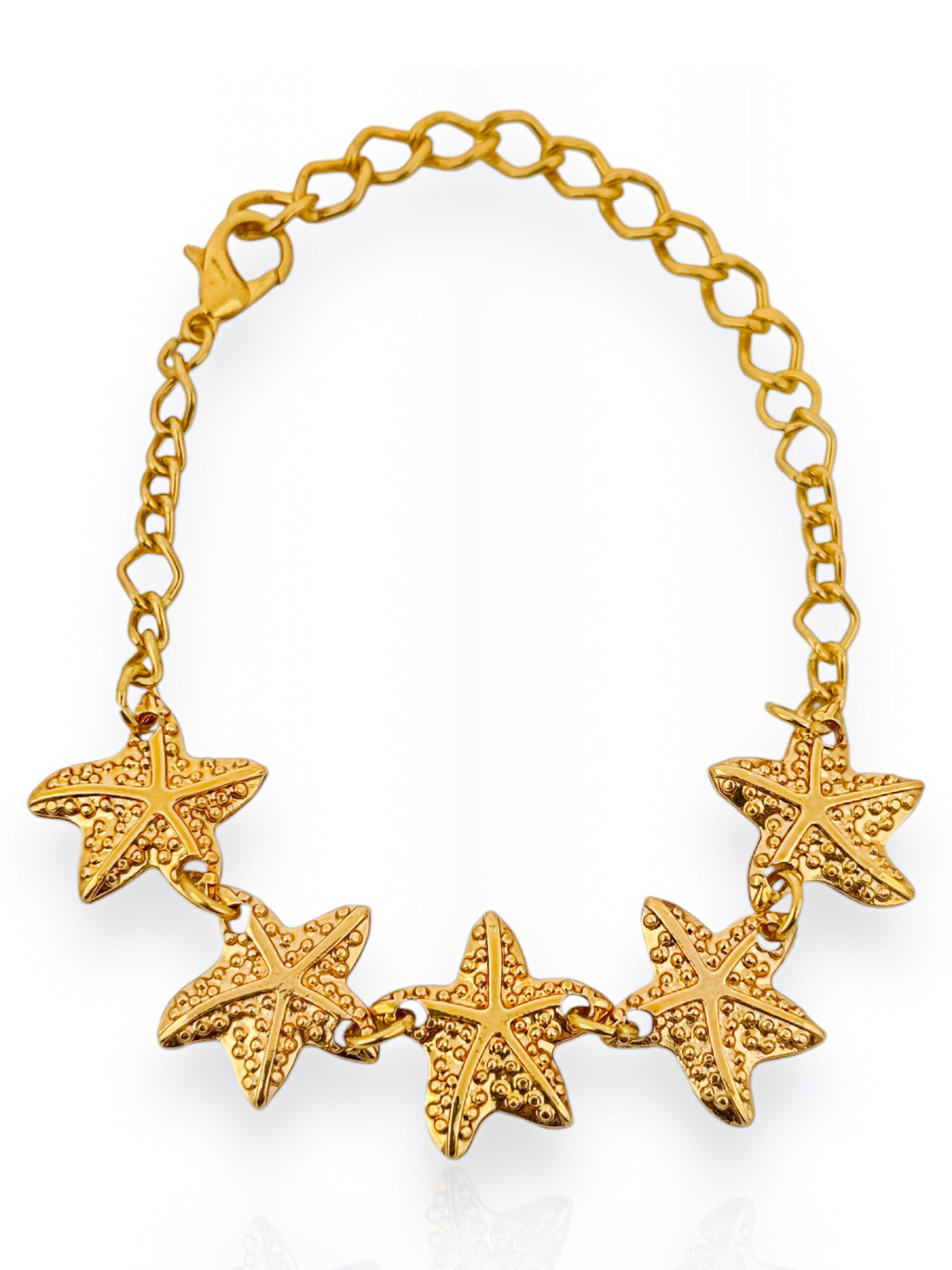Pulseira Folheada a Ouro 18k Estrela do Mar Texturizada