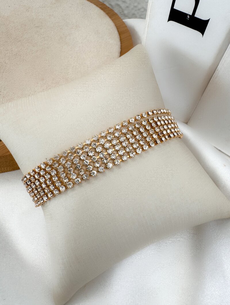 Pulseira Folheada a Ouro 18k Fios de Micro Zircônias