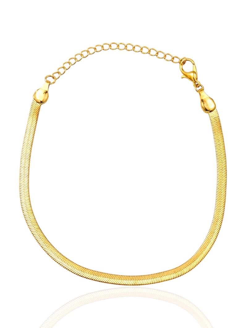 Pulseira Folheada a Ouro 18k Fita Laminada M