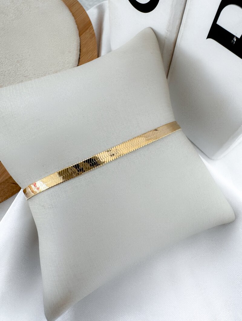 Pulseira Folheada a Ouro 18k Fita Laminada Lisa