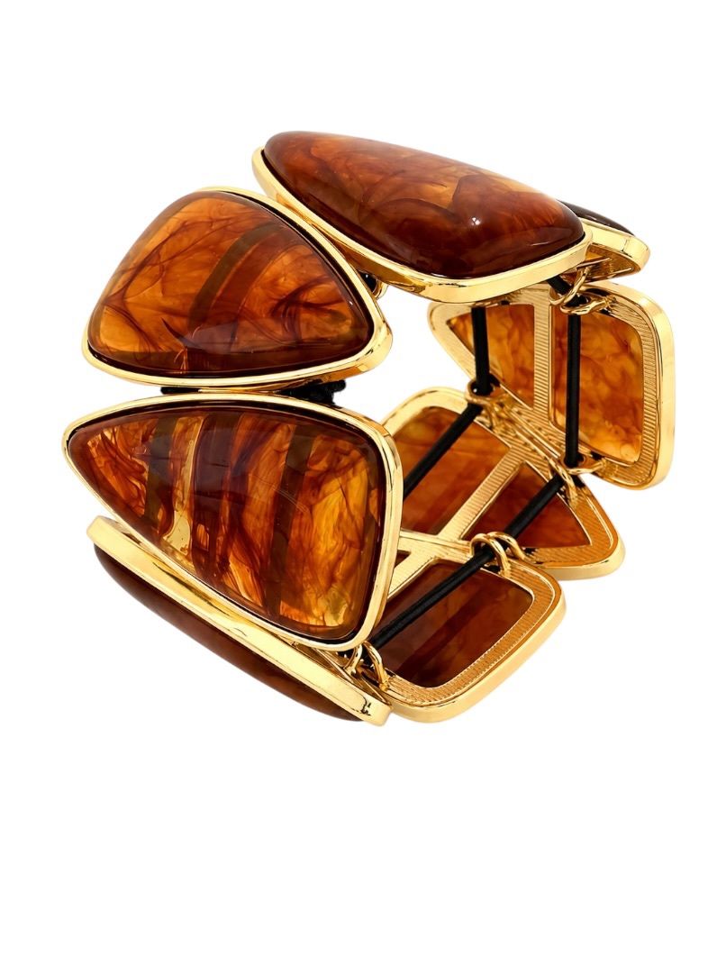 Pulseira Folheada a Ouro 18K Formas Resinadas