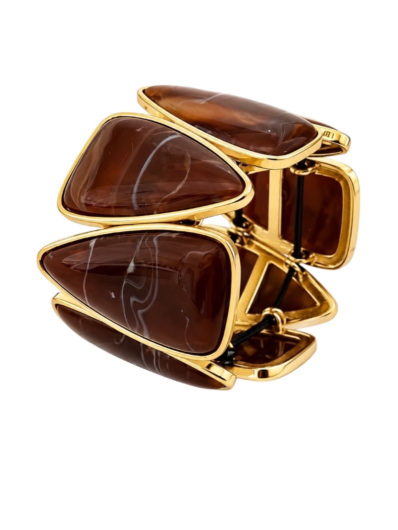 Pulseira Folheada a Ouro 18K Formas Resinadas