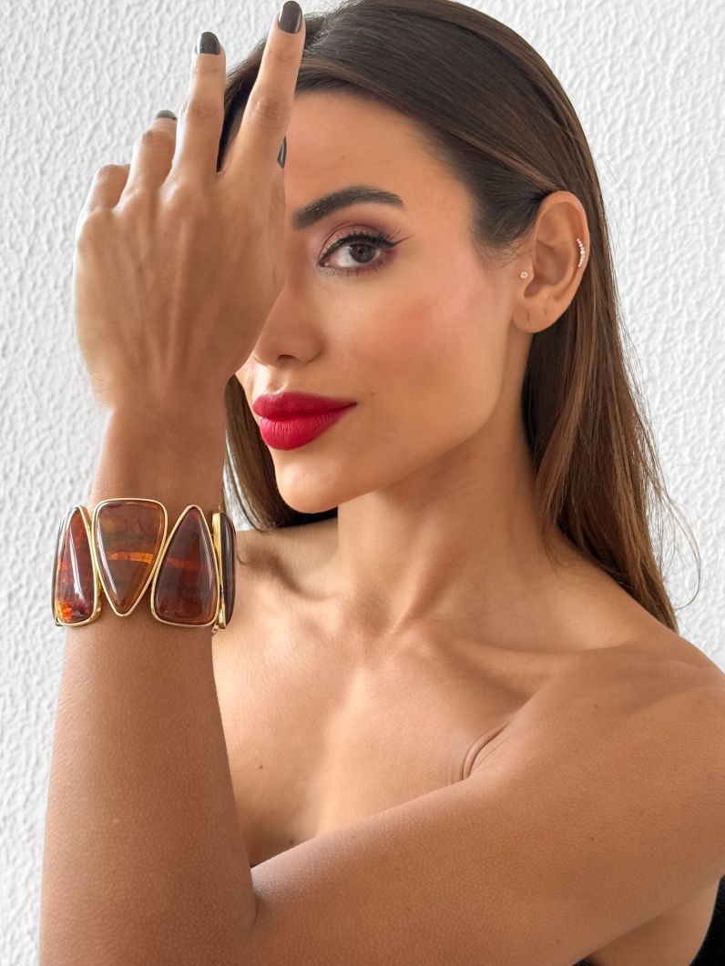 Pulseira Folheada a Ouro 18K Formas Resinadas