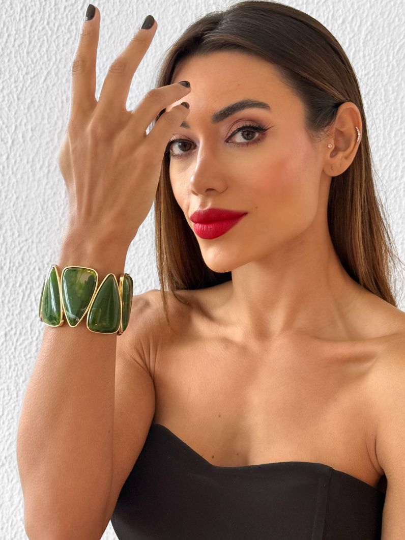 Pulseira Folheada a Ouro 18K Formas Resinadas