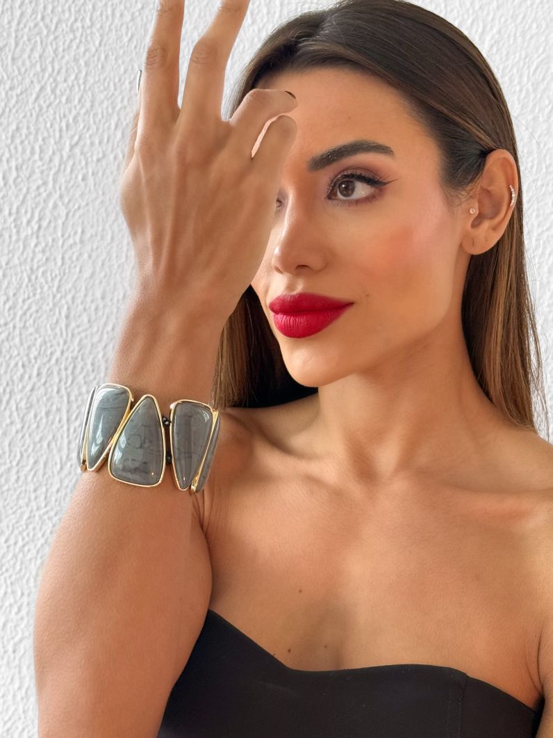 Pulseira Folheada a Ouro 18K Formas Resinadas