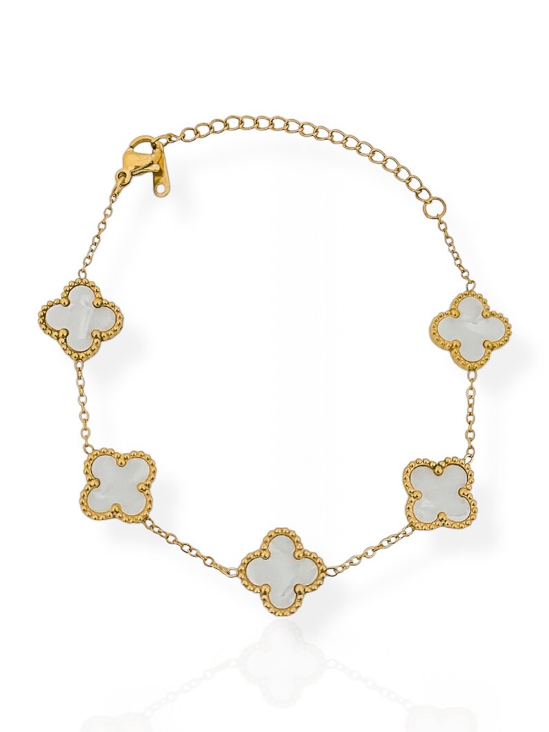 Pulseira Aço Inoxidável Ouro 18k e Prata Inspiração Vg. Resinado