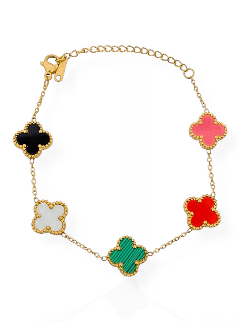 Pulseira Aço Inoxidável Ouro 18k e Prata Inspiração Vg. Resinado