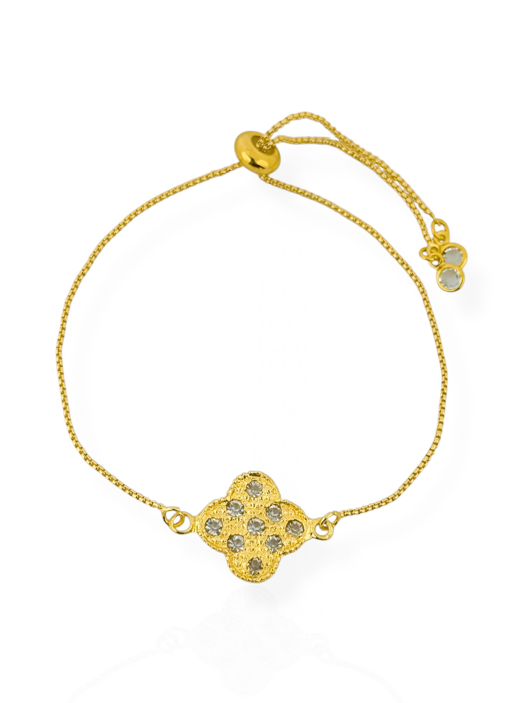 Pulseira Folheada a Ouro 18k Inspiração Vg Com Pontos de Luz