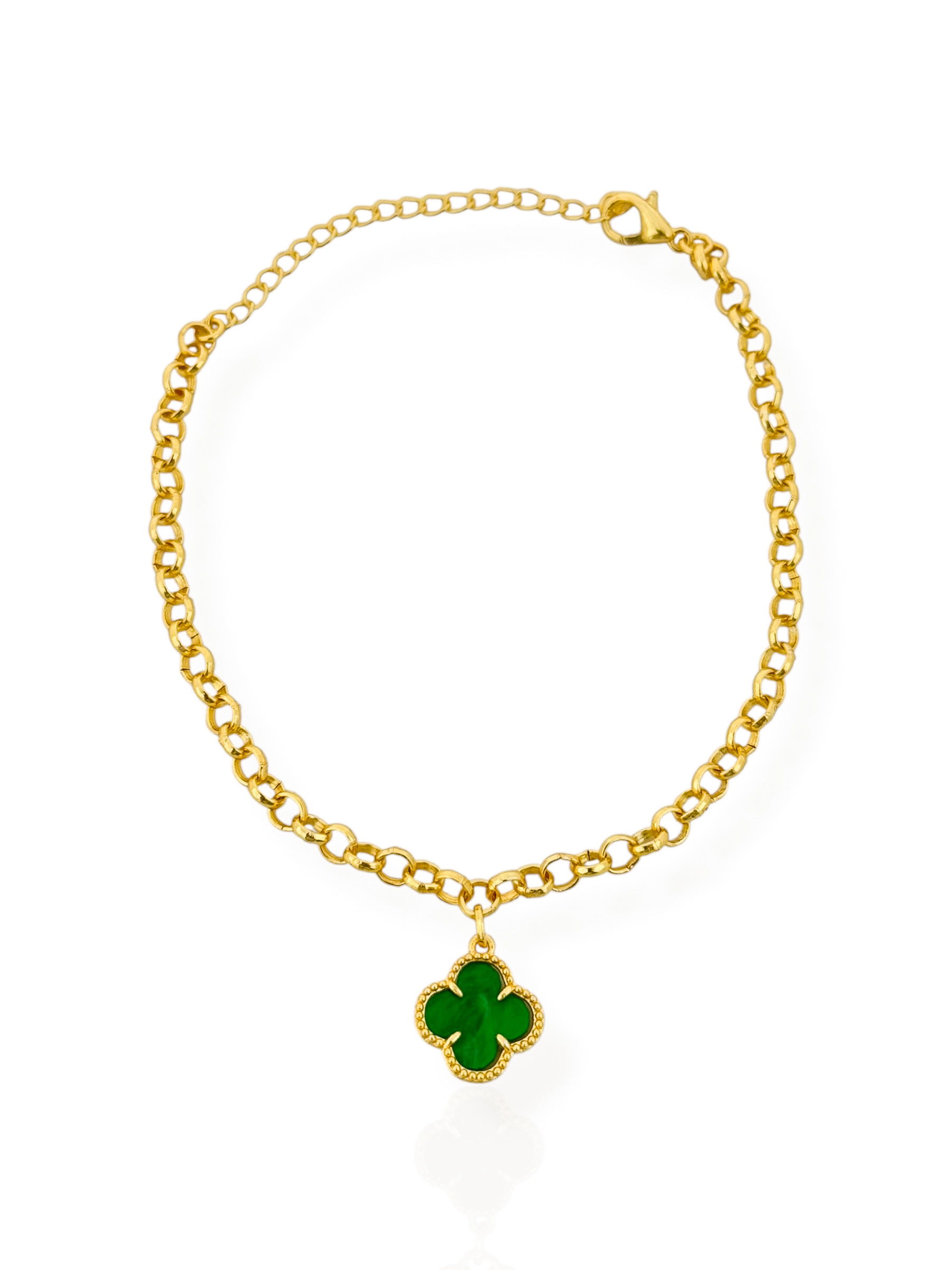 Pulseira Folheada a Ouro 18k Inspiração Vg Verde