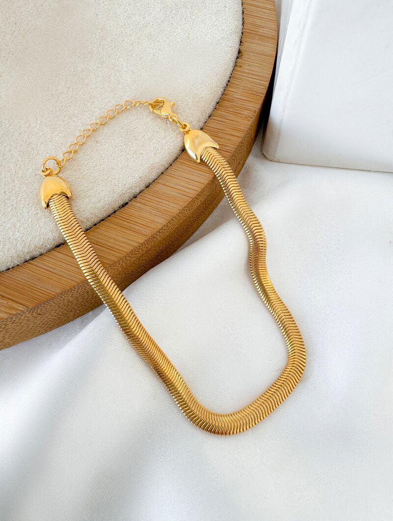 Pulseira Folheada a Ouro 18k Malha Inteiriça