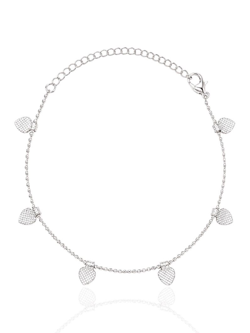 Pulseira Folheada a Prata 925 Coraçõa Texturizado