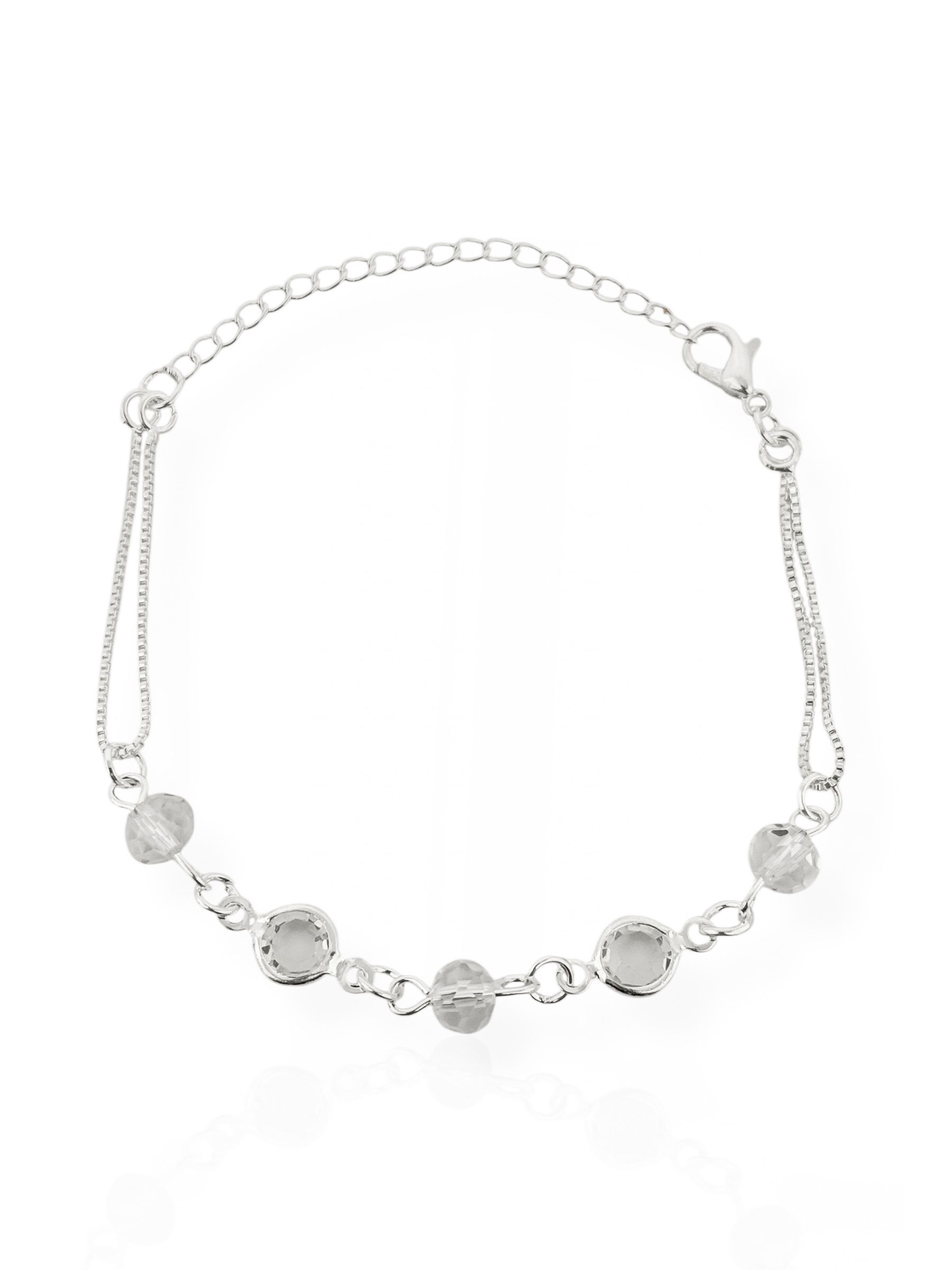 Pulseira Folheada a Prata 925 Design Cristais