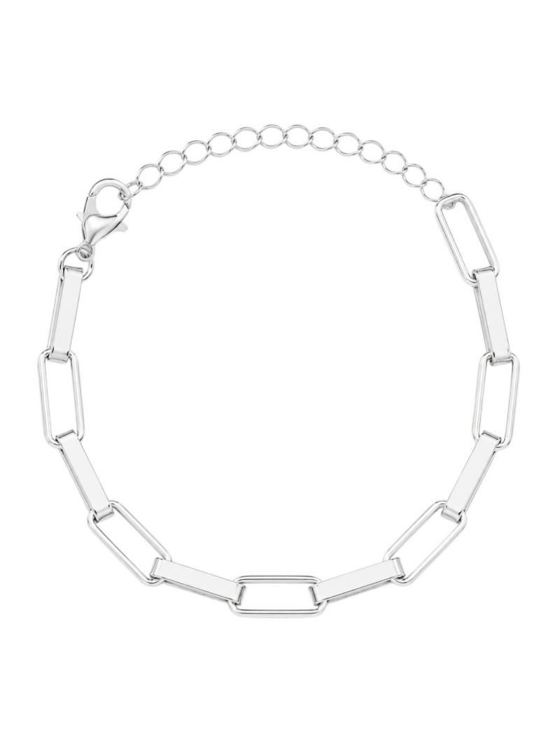 Pulseira Folheada a Prata 925 Elos Quadrados