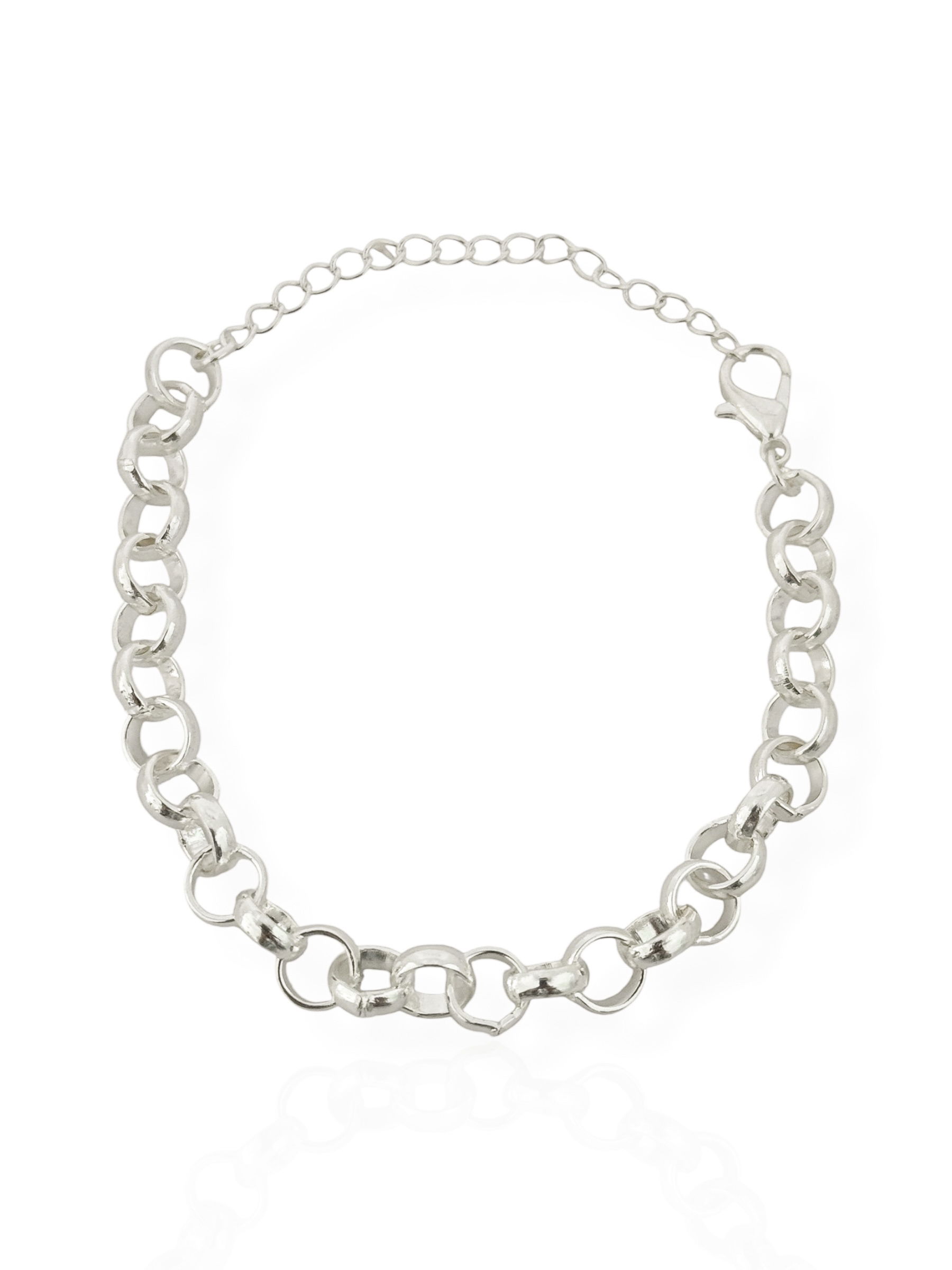 Pulseira Folheada a Prata 925 Elos Redondos