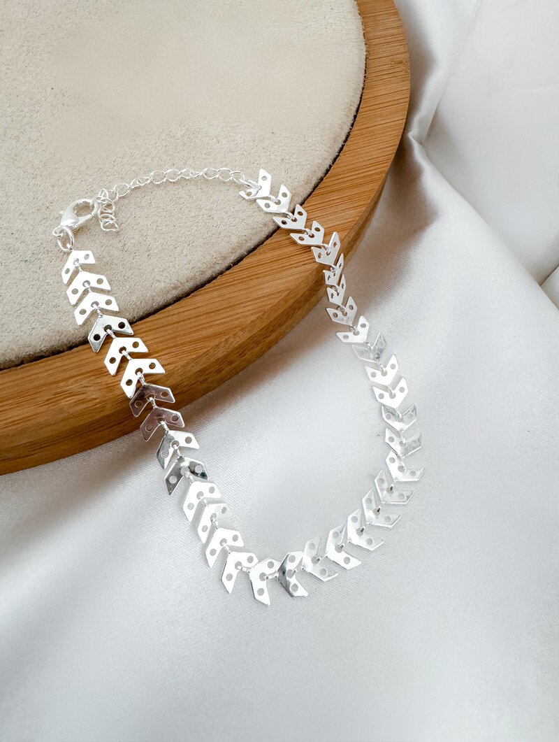 Pulseira Folheada a Prata 925 Escamas Lisas