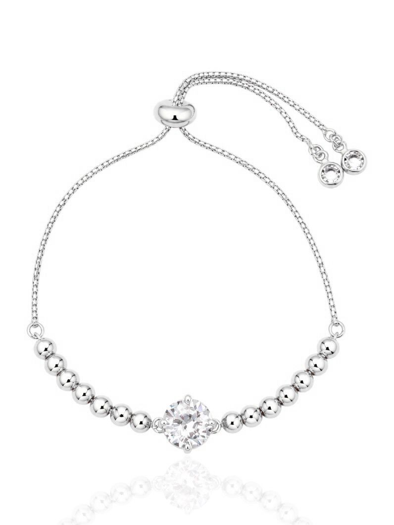 Pulseira Folheada a Prata 925 Esferas e Ponto de Luz