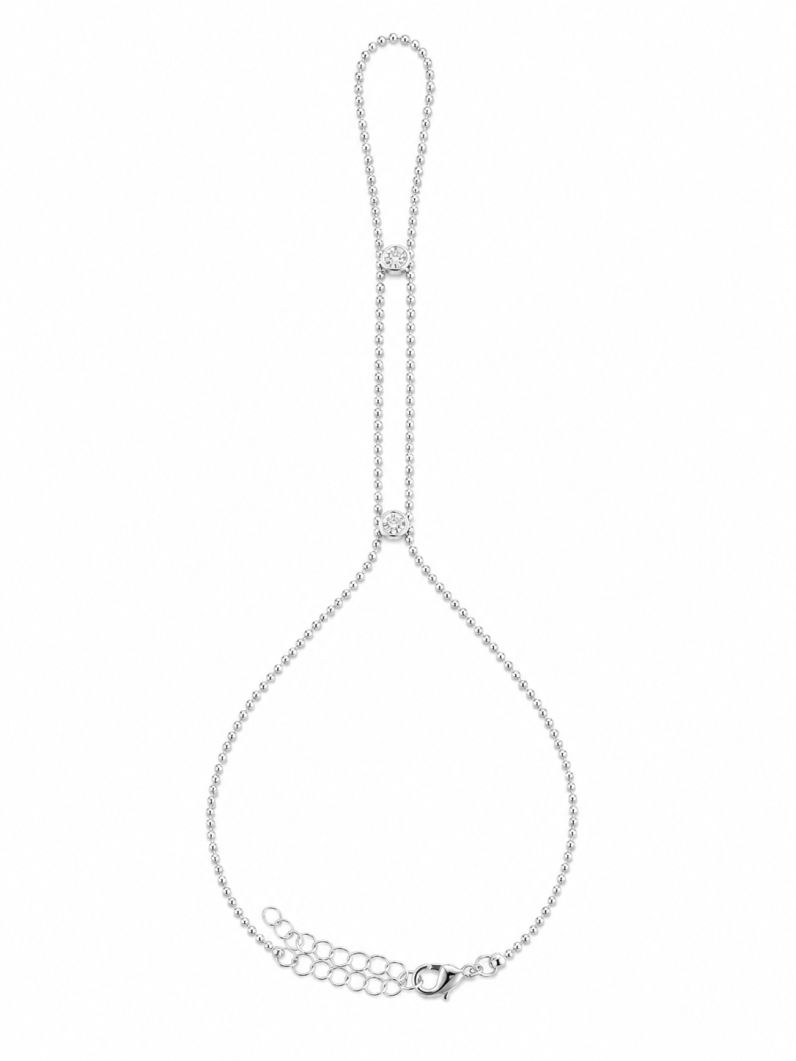Hand Chain Folheada a Prata 925 Esferas e Pontos de Luz