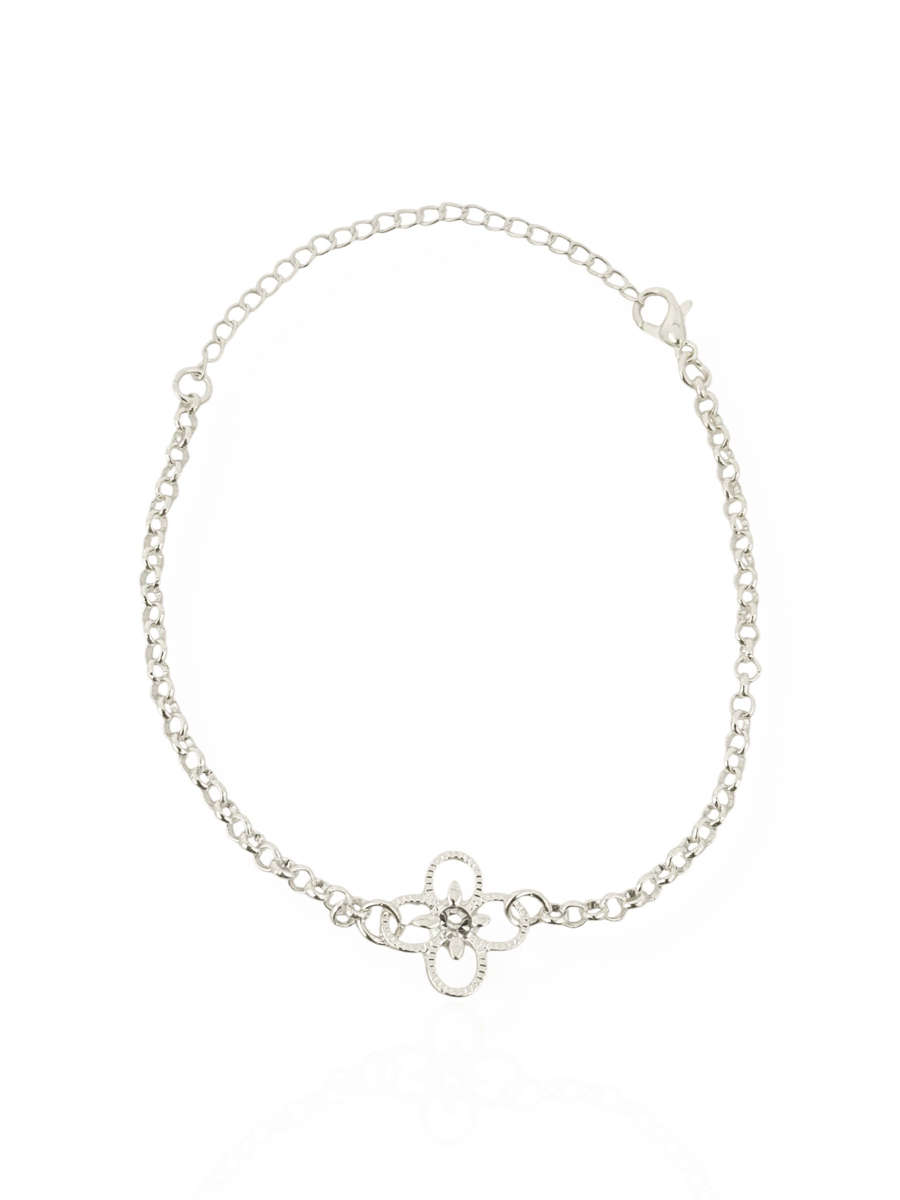 Pulseira Folheada a Prata 925 Inspiração Vg. Vazada e Mini Elos