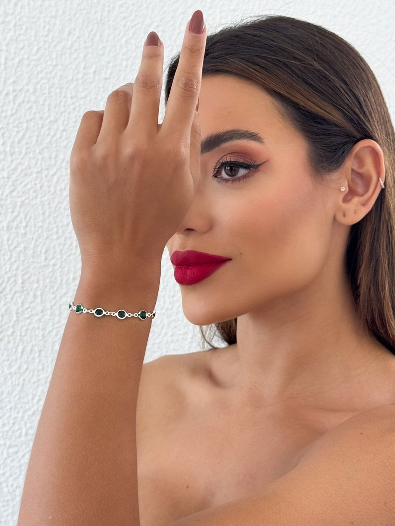 Pulseira Folheada a Prata 925 Cristais