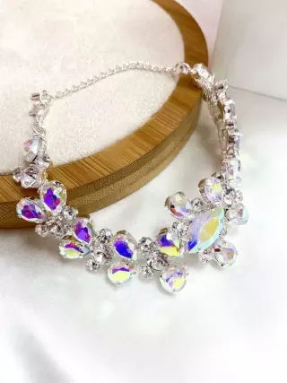 Pulseira folheada com detalhe de pedraria
