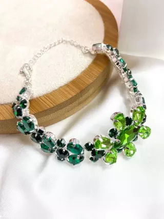Pulseira folheada com detalhe de pedraria