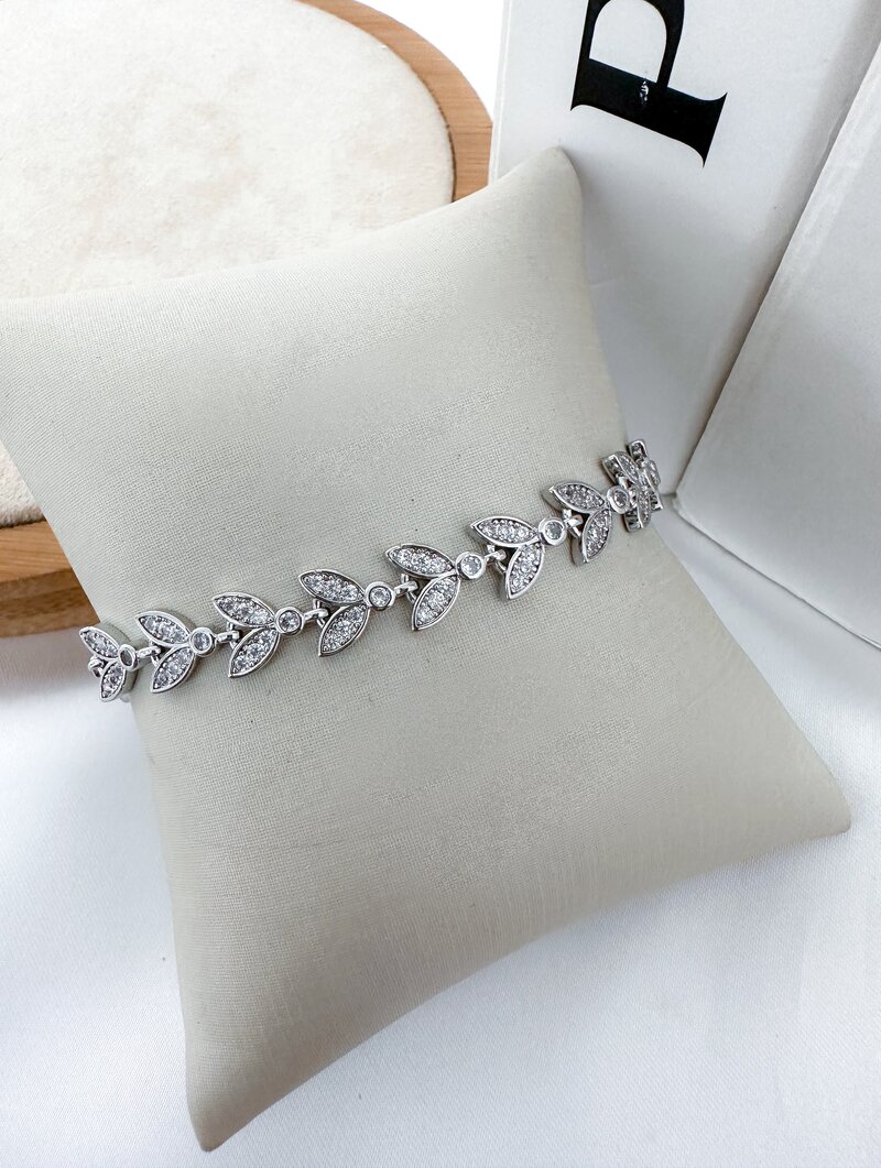 Pulseira Folheado a Ouro 18K a Prata Escamas Cravejadas