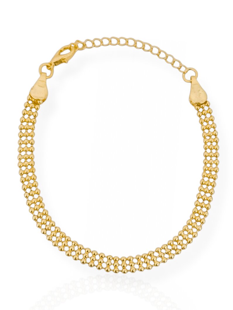Pulseira Folheado a Ouro 18k Com Mini Esferas