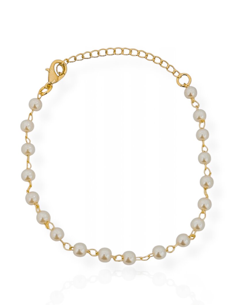 Pulseira Folheado a Ouro 18k Com Pérola