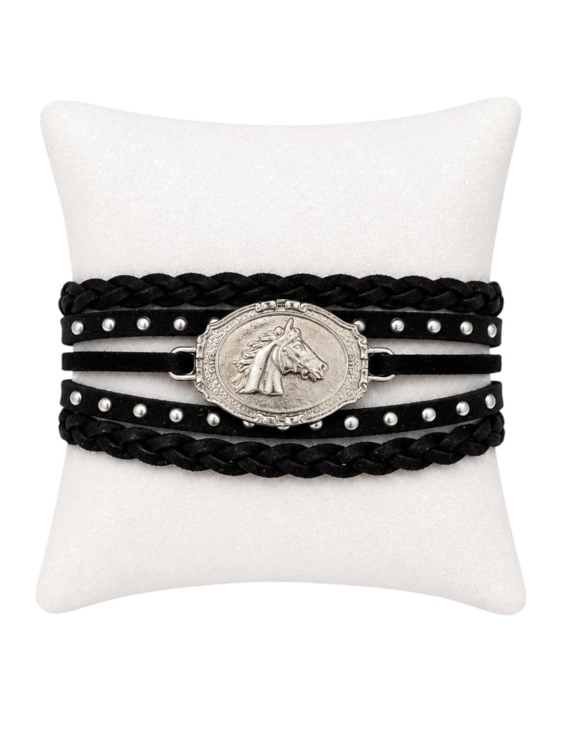 Pulseira Folheado a Ouro 18k Courinho Design Cavalo Detalhado