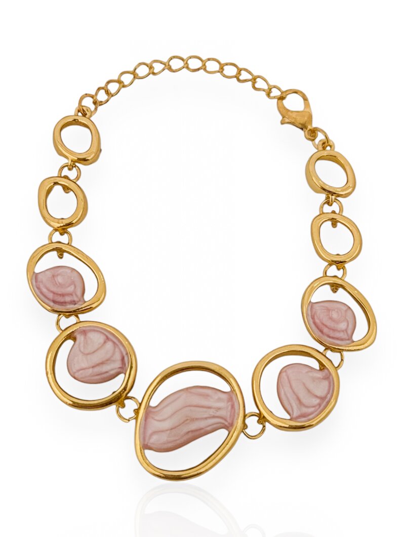 Pulseira Folheado a Ouro 18k e Prata 925 Elos G com Resina