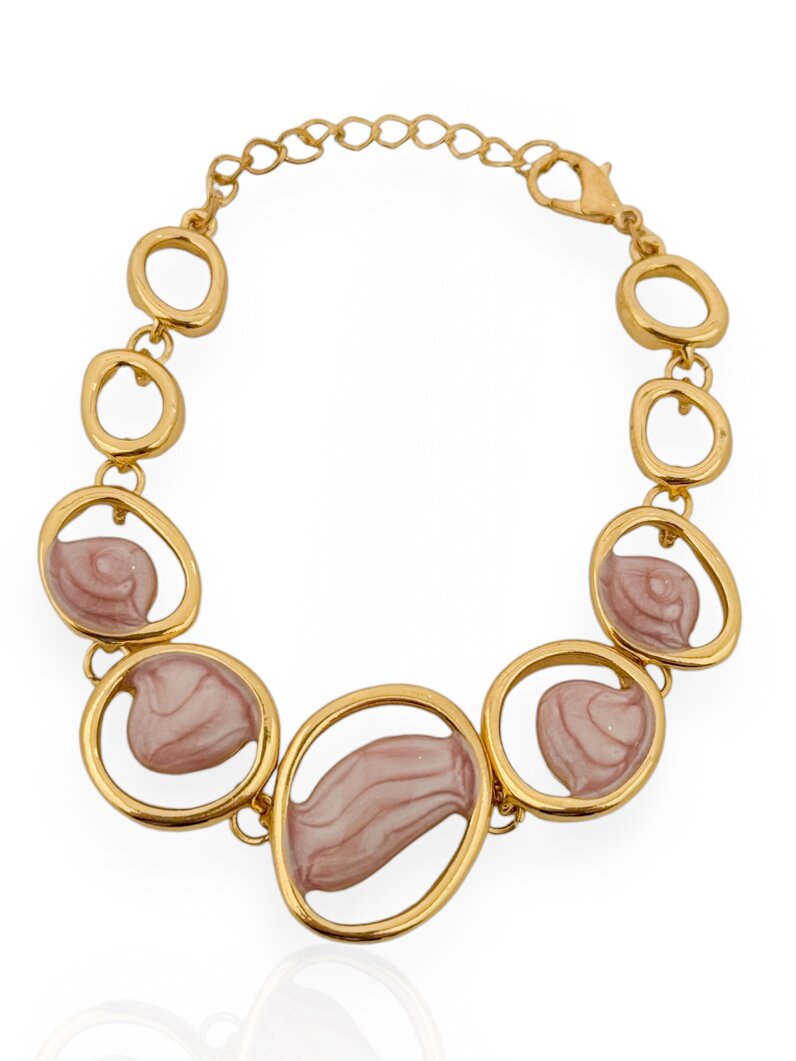 Pulseira Folheado a Ouro 18k e Prata 925 Elos G com Resina