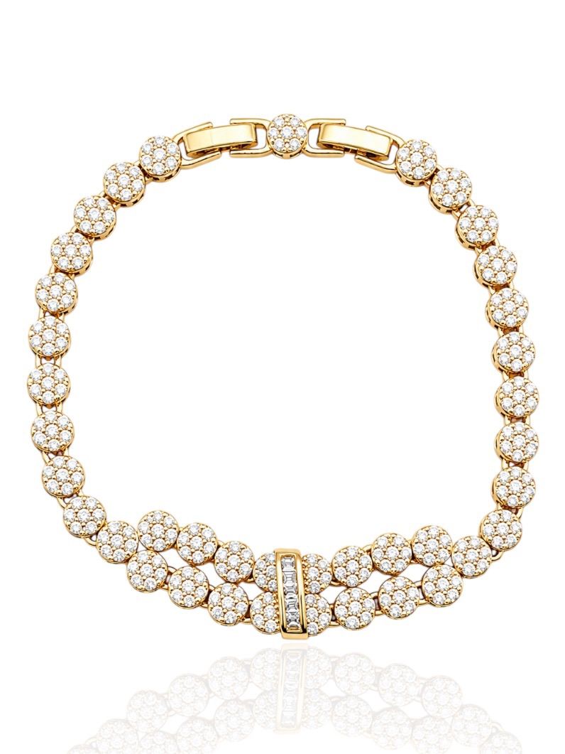 Pulseira Folheado a Ouro 18k e Prata Círculos de Zircônias