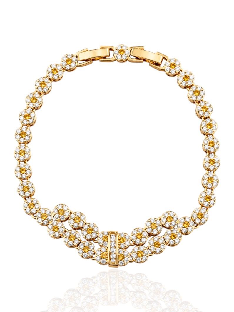 Pulseira Folheado a Ouro 18k e Prata Círculos de Zircônias