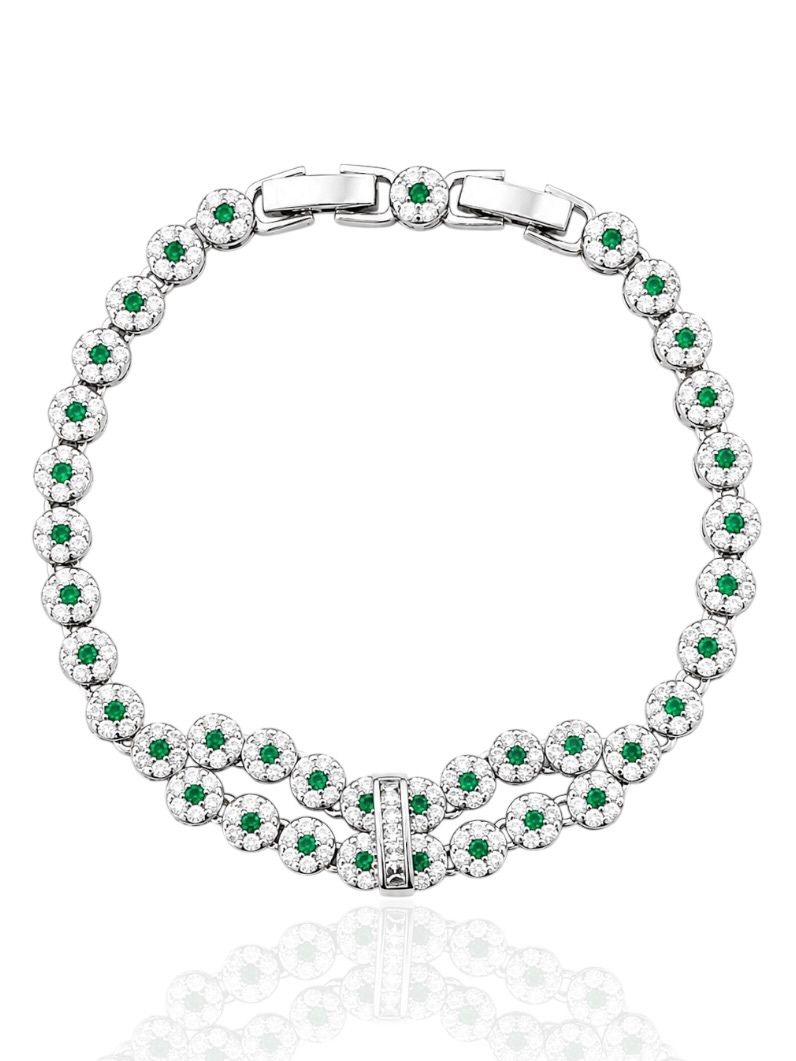 Pulseira Folheado a Ouro 18k e Prata Círculos de Zircônias