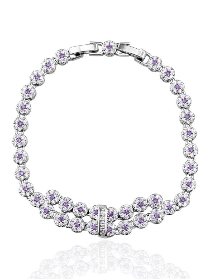 Pulseira Folheado a Ouro 18k e Prata Círculos de Zircônias