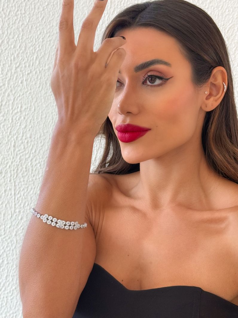 Pulseira Folheado a Ouro 18k e Prata Círculos de Zircônias