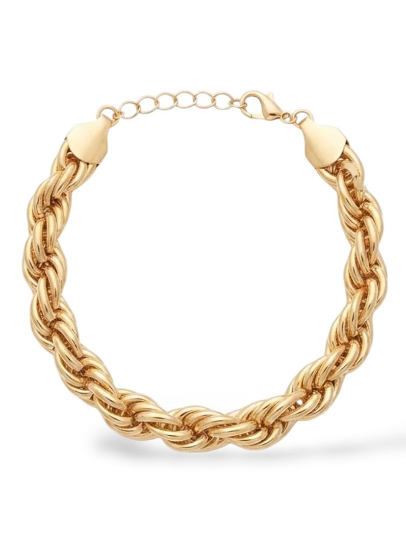 Pulseira Folheado a Ouro 18k e Prata Cordão Baiano G